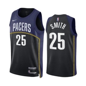Dres Indiana Pacers Jalen Smith 25 Black Nike 2022-23 City Edition Navy Swingman